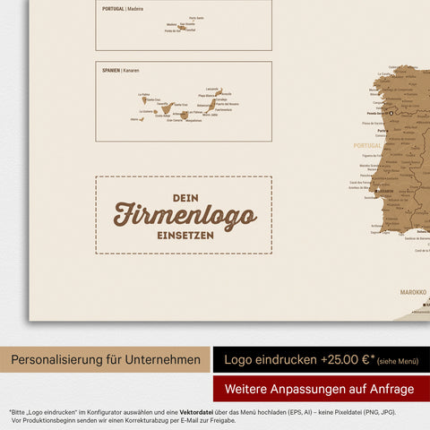 Europakort TRAVEL® Magnetisk plakat – Bronze