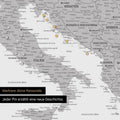 Detail einer magnetischen Europa Landkarte als Magnet-Poster in Hellgrau zeigt einen Ausschnitt von Italien, Kroatien und Griechenland