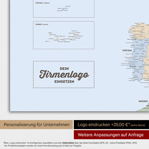 Europakort TRAVEL® Magnettavle – Multifarvet Atlas (Politisk Kort)