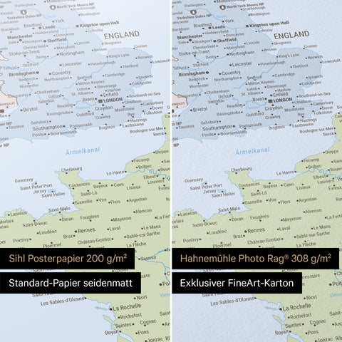 Europakort TRAVEL® Premium plakat – Multicolor Atlas (Politisk kort)