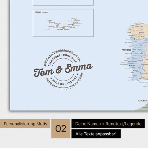 Europakort TRAVEL® Premium plakat – Multicolor Atlas (Politisk kort)