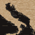 Europa Landkarte Poster in Sonar Black (Schwarz-Gold) zeigt einen Ausschnitt von England, Frankreich und Belgien