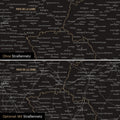 Landkarte von Frankreich als Pinnwand Leinwand in Light Black mit Personalisierung und Namen in einer modernen Schreibschrift