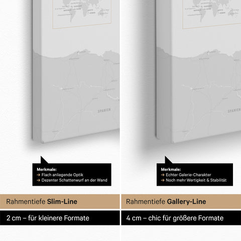 Frankrigskort TRAVEL® Canvas med nåle – Lys Grå