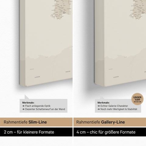 Italienskort TRAVEL® Canvas med nåle – Guld