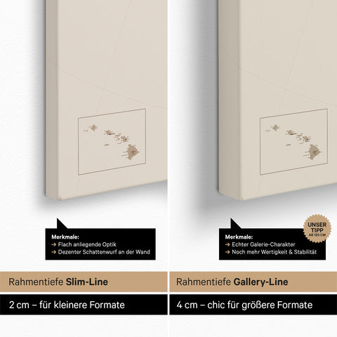 Canada & USA-landkort TRAVEL® Canvas med nåle – Desert Sand