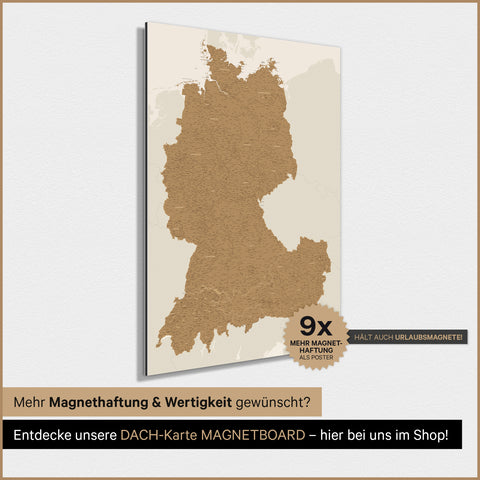 DACH-kort TRAVEL® Magnetisk plakat – i 21 farver