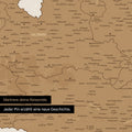 Detail einer Österreich-Karte als Poster mit Kartenausschnitt von Salzburg
