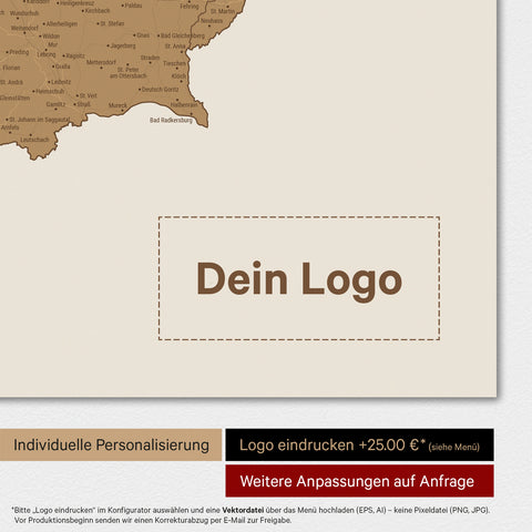 Østrigskort TRAVEL® Premium plakat – i 21 farver