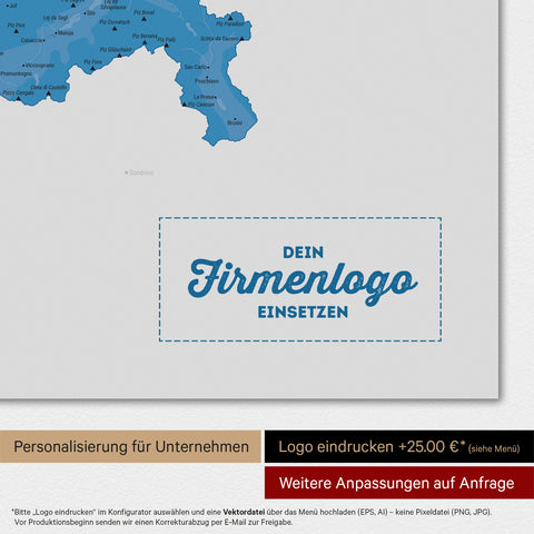 Magnetisk Schweiz-kort TRAVEL® Magnetboard – Ocean Blue