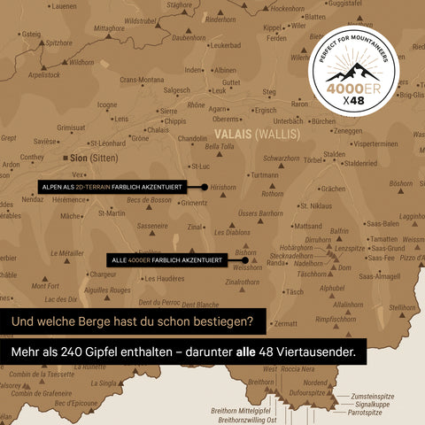 Magnetisk Schweizkort TRAVEL® Magnettavle – Bronze