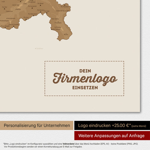 Magnetisk Schweizkort TRAVEL® Magnettavle – Bronze