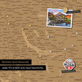Magnetische Schweiz-Karte Leinwand in Warmgray (Braun-Grau) wahlweise mit oder ohne Straßennetz
