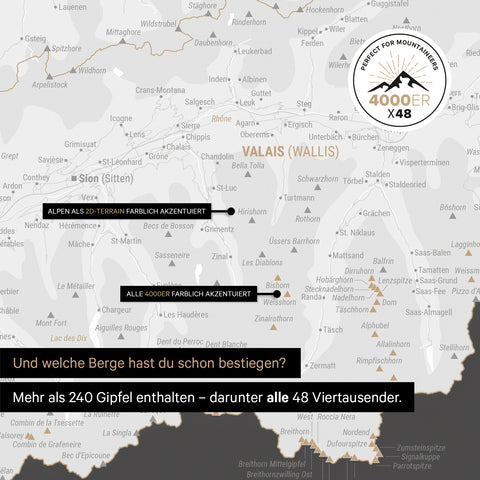 Magnetisk Schweiz-kort TRAVEL® Magnetboard – Mørkegrå