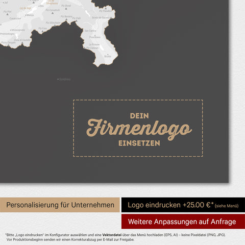 Magnetisk Schweiz-kort TRAVEL® Magnetboard – Mørkegrå