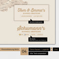 Magnetboard Schweiz-Karte in Gold mit Personalisierung als Logo mit Familiennamen