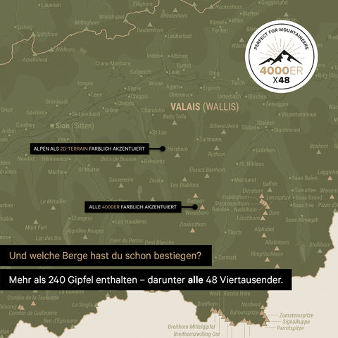 Magnetisk Schweiz-kort TRAVEL® Magnetboard – Olivengrøn