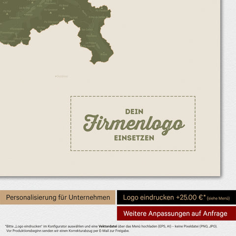 Magnetisk Schweiz-kort TRAVEL® Magnetboard – Olivengrøn