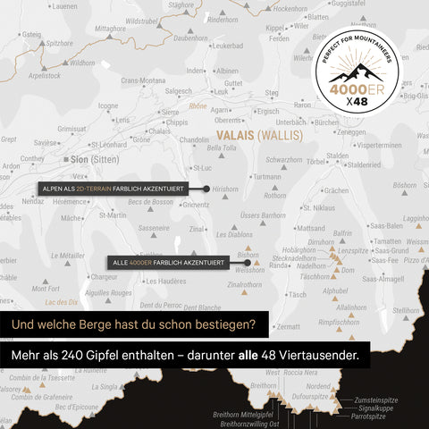 Magnetisk Schweiz-kort TRAVEL® Magnetboard – Mørk Sort