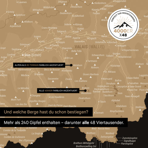 Magnetisk Schweiz-kort TRAVEL® Magnetboard – Sonar Black