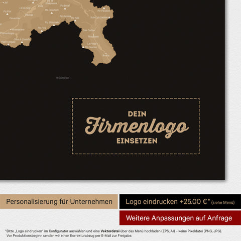 Magnetisk Schweiz-kort TRAVEL® Magnetboard – Sonar Black