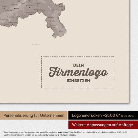 Magnetische Schweiz-Karte TRAVEL® Magnetboard – Warmgray