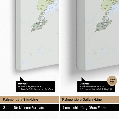 Schweizkort TRAVEL® Canvas med nåle – Multicolor Atlas (Politisk kort)