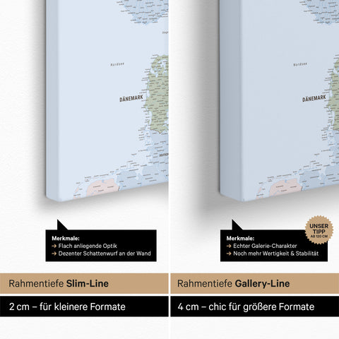 Skandinavienkort TRAVEL® Canvas med nåle – Multicolor Atlas (Politisk kort)