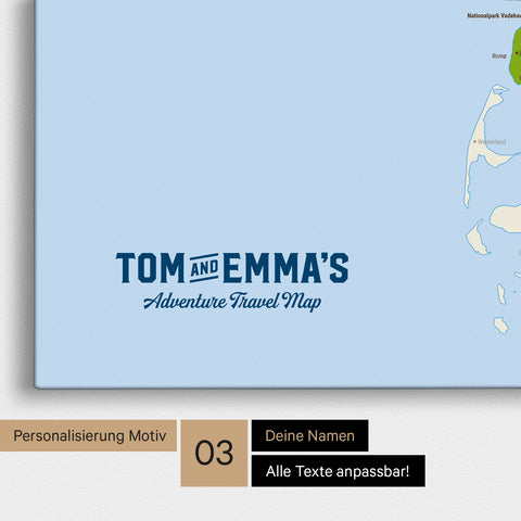 Topografisk Danmarkskort TRAVEL® Lærred til nåle (Opslagstavle) – Multicolor Topo