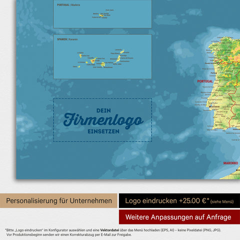Topografisk Europakort TRAVEL® Magnettavle – Multicolor Topo
