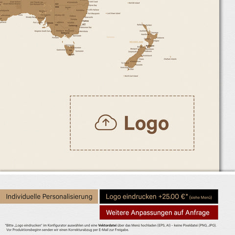 Verdenskort ANTARCTICA® magnettavle – Bronze