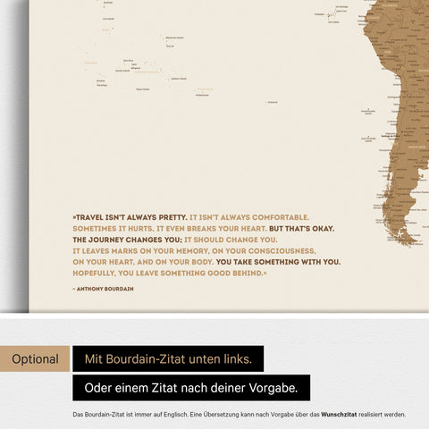 Verdenskort ANTARCTICA® magnettavle – Bronze