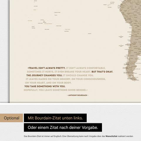 Verdenskort ANTARCTICA® magnettavle – Desert Sand