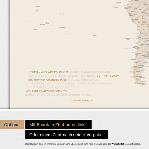 Verdenskort ANTARCTICA® magnettavle – Guld
