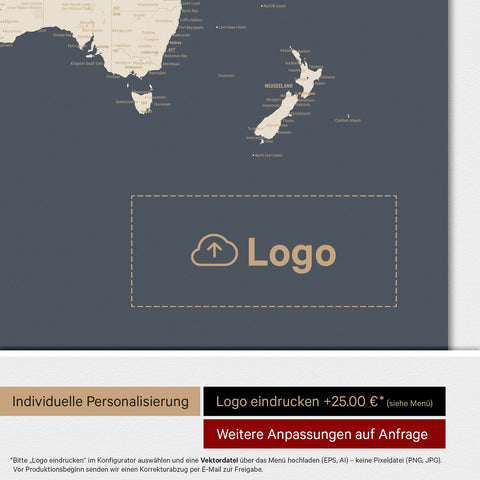 Verdenskort ANTARCTICA® magnettavle – Hale Navy