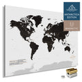 Magnetische Weltkarte ANTARCTICA mit Antarktis als massives Magnetboard in der Farbe Light Black, in einem modernen, minimalistischem Design zum Pinnen und Markieren von Reisezielen mit Magneten