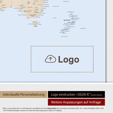 Verdenskort ANTARCTICA® magnettavle – Multifarvet Atlas