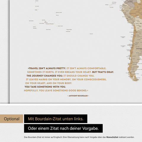 Verdenskort ANTARCTICA® magnettavle – Multifarvet Beige