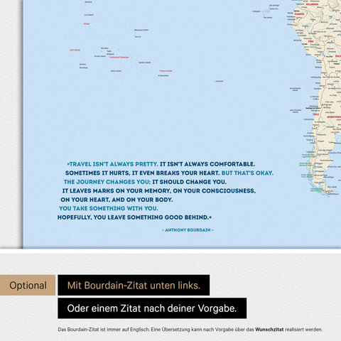 Verdenskort ANTARCTICA® magnettavle – Multifarvet Klassisk