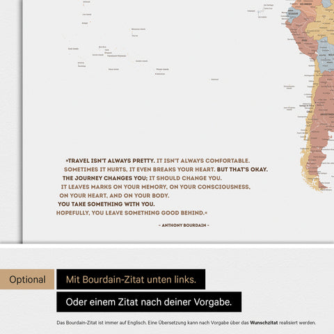 Verdenskort ANTARCTICA® magnettavle – Multifarvet Sienna