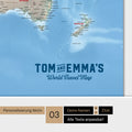 Magnetboard Weltkarte ANTARCTICA in Multicolor Terra mit Personalisierung im Vintage-Stil