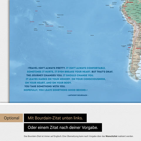 Fysisk verdenskort ANTARCTICA® magnettavle – Multifarvet Terra