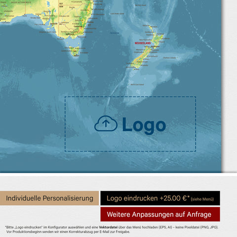 Topografisk verdenskort ANTARCTICA® magnettavle – Multifarvet Topo