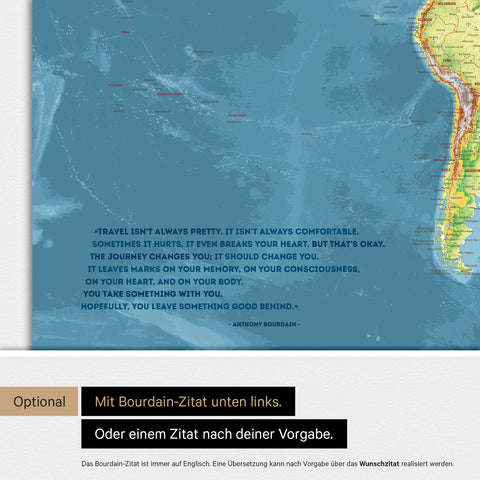 Topografisk verdenskort ANTARCTICA® magnettavle – Multifarvet Topo