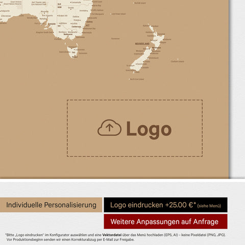 Verdenskort ANTARCTICA® magnettavle – Treasure Gold