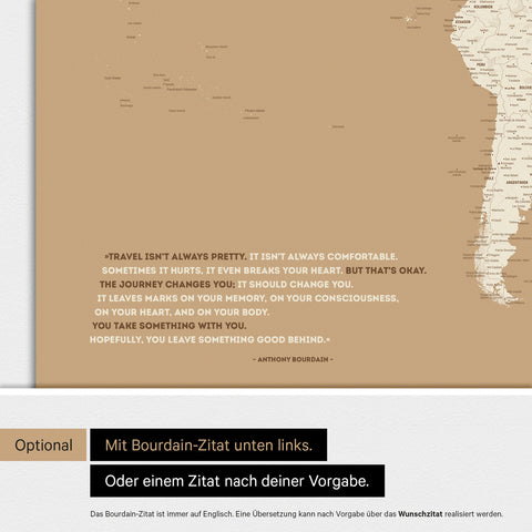 Verdenskort ANTARCTICA® magnettavle – Treasure Gold