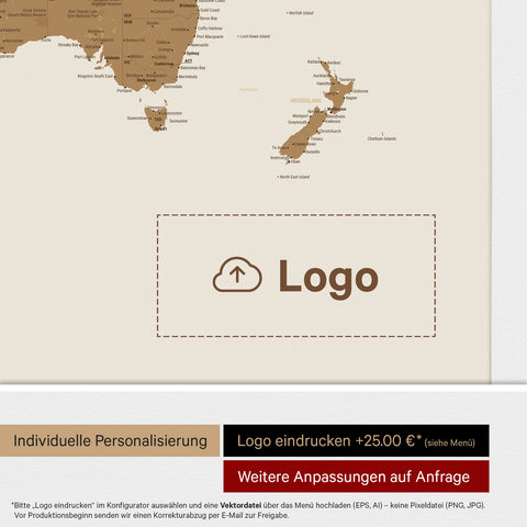Verdenskort med nåle ANTARCTICA® – Bronze