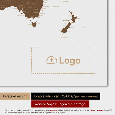 Verdenskort TRAVEL® Premium plakat – Brown