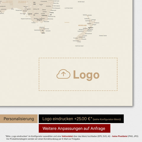 Verdenskort TRAVEL® Premium plakat – Guld