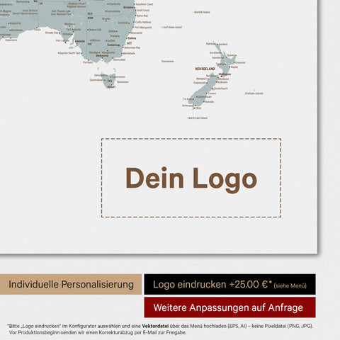 Verdenskort TRAVEL® Magnetisk plakat – Multicolor Light